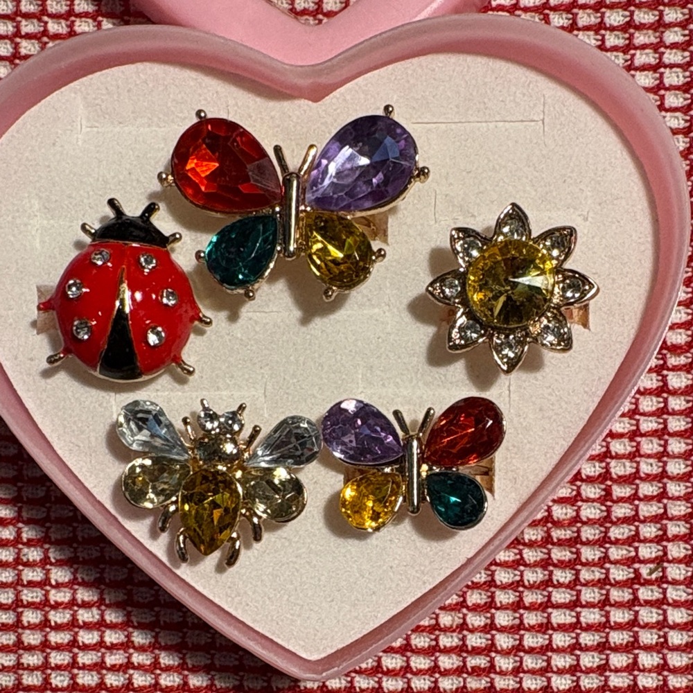 Colorful Insect and Flower Ring Set - Picture 3 of 4